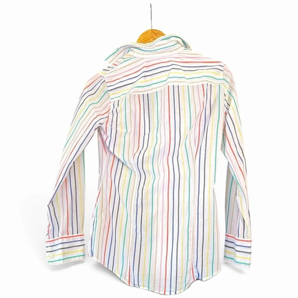 J.CREW Pastel Striped Plaid Long Sleeve Button Up XXS